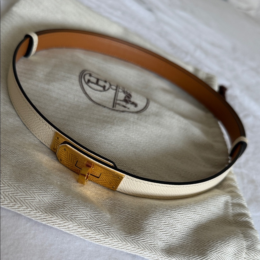 Hermes Cream and Gold Women's Belt